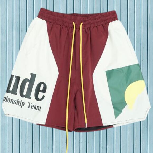 Rhude Red And White Sweat Shorts